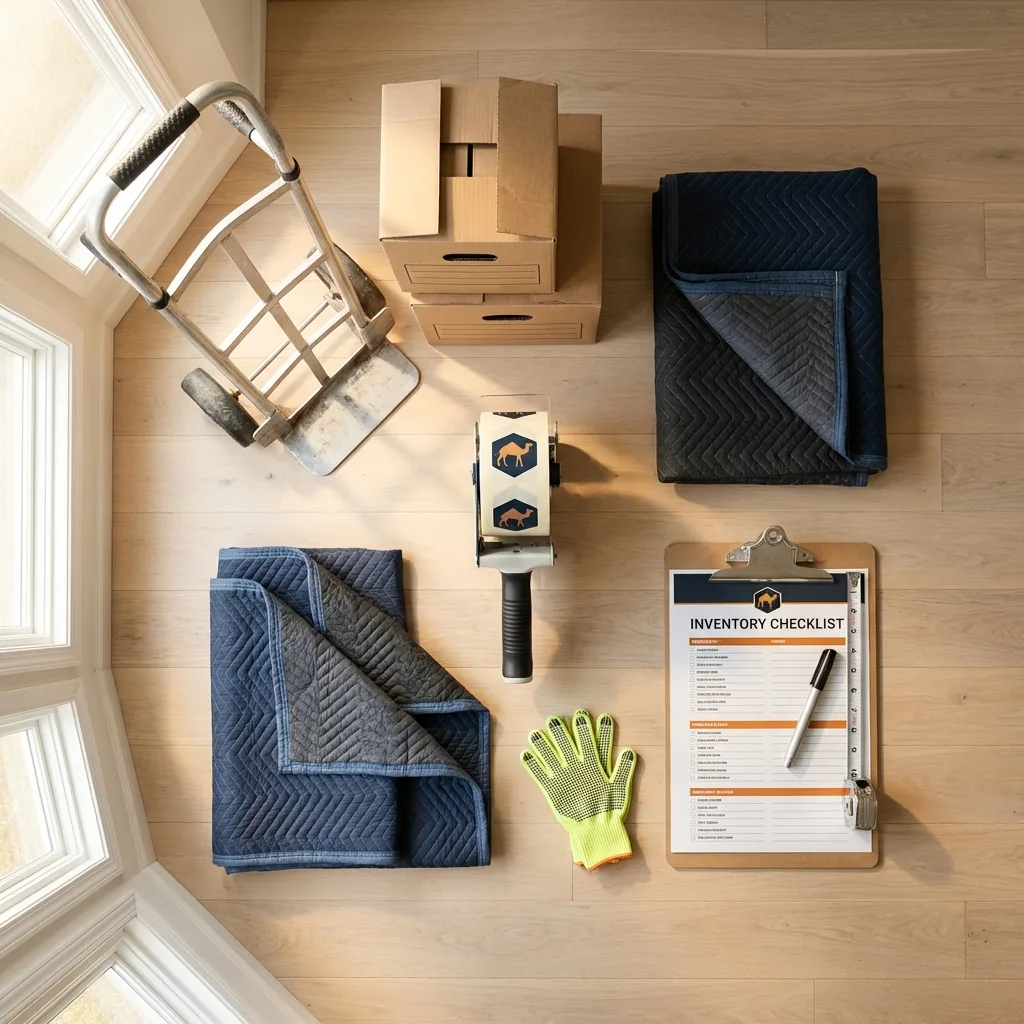 Professional moving supplies and packing materials layout for West Boylston residential relocations